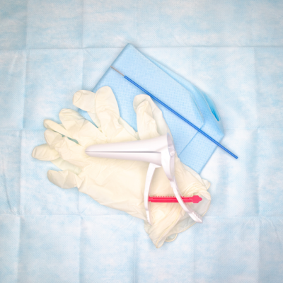 Набор гин.смотр.однор."ЕВА"(Зеркало №1белое с центр.поворот.фиксатором,цитощетка,салфетка,перчатки л