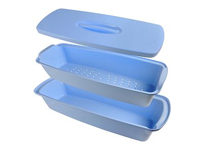 Контейнер КДС-11полимерный с перфорированным поддоном и крышкой для предстерилизационной очистки, хи